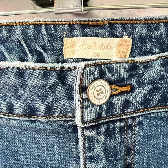 Altar’d State Denim Jeans Distressed Straight Leg Medium Wash Size 30 - Picture 6 of 7